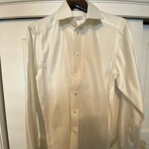 Eton White Textured Twill Shirt with French Cuffs